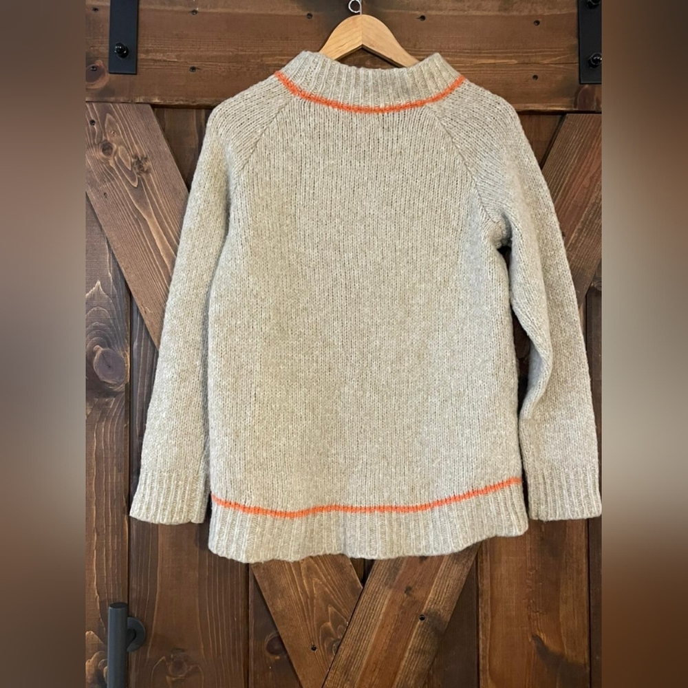 Aerie Oversized French Bulldog Boston Terrier Knit Sweater in Beige Oatmeal - Picture 7 of 8